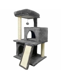 Grattoir pour Chats FLOPI Dark Gris Tissu Peluche Bois (1 Unité)
