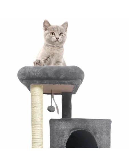 Grattoir pour Chats FLOPI Dark Gris Tissu Peluche Bois (1 Unité)