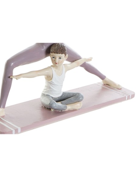 Figurine Décorative DKD Home Decor 24 x 6,5 x 19,5 cm Scandi Rose Yoga