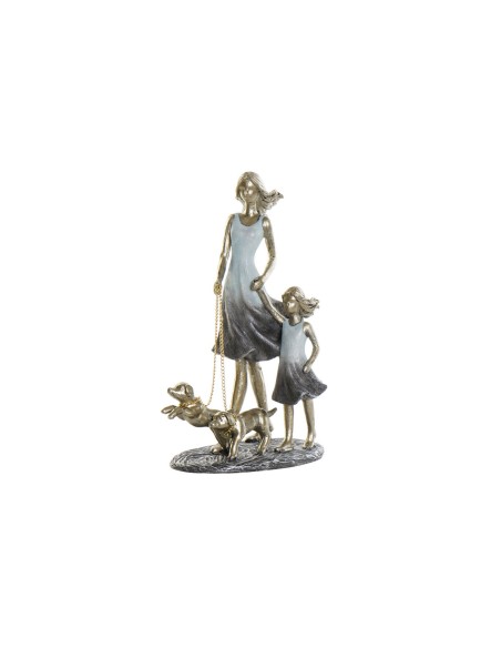 Figurine Décorative DKD Home Decor 16 x 9,5 x 24 cm Bleu Doré Famille