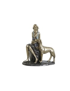 Figurine Décorative DKD Home Decor Bleu Doré Femme 15 x 9,5 x 18 cm