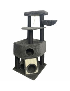 Grattoir pour Chats Guily Dark Gris Polyester Jute Tissu Peluche Bois Métal Papier Acier Bois MDF Sisal (1 Unité)