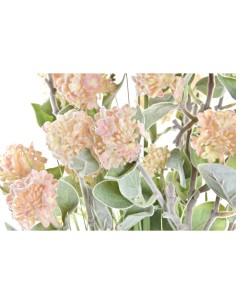 Plante décorative DKD Home Decor Vase 20 x 20 x 78 cm Porcelaine Rose PVC (2 Unités) 2