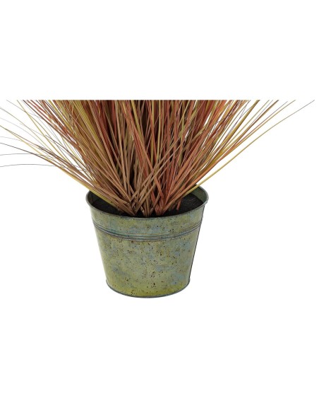Plante décorative DKD Home Decor Seau 30 x 30 x 106 cm Orange Polyéthylène Bordeaux Laiton (2 Unités)