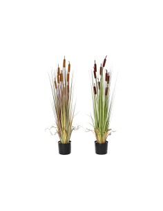 Plante décorative DKD Home Decor Polyéthylène Vert Bordeaux PVC 40 x 40 x 120 cm Moutarde (2 Unités)