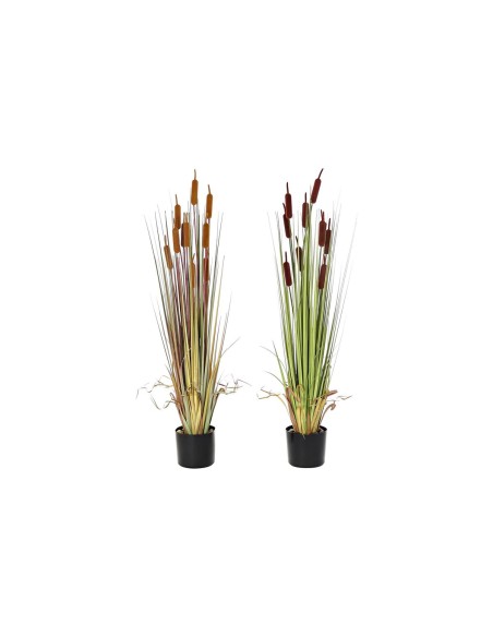 Plante décorative DKD Home Decor Polyéthylène Vert Bordeaux PVC 40 x 40 x 120 cm Moutarde (2 Unités)