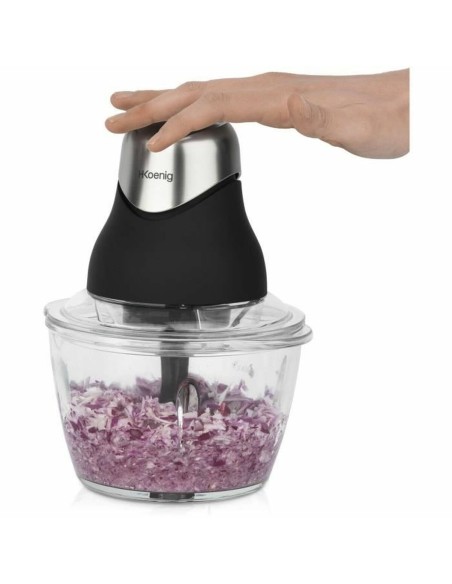 Hachoir Hkoenig LEO8 Noir Chrome verre Acier inoxydable 1 L