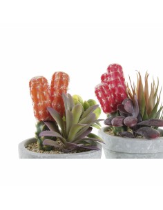 Plante décorative DKD Home Decor Rouge Gris Orange EVA PE (16 x 12,5 x 19,5 cm) (2 Unités) 2