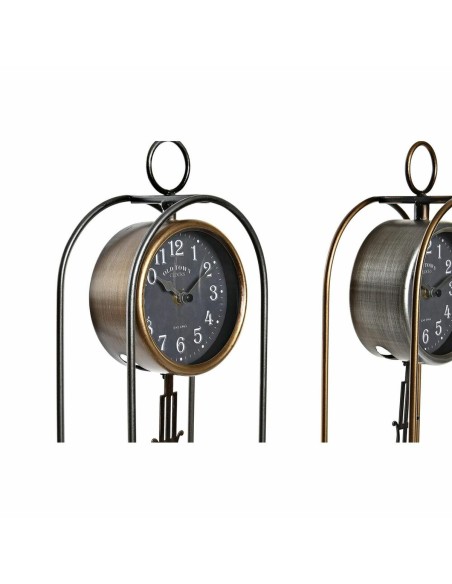 Horloge de table DKD Home Decor Verre Noir Doré Fer (17 x 12 x 46,5 cm) (2 Unités)