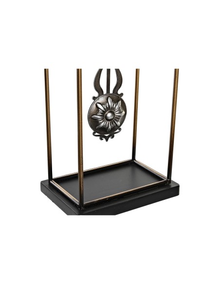 Horloge de table DKD Home Decor Verre Noir Doré Fer (17 x 12 x 46,5 cm) (2 Unités)
