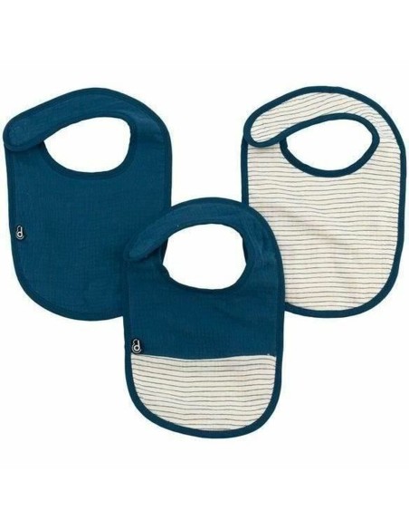 Bavoir Domiva Bleu Coton 3 Pièces (3 Unités)