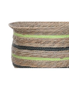 Cache-pot Home ESPRIT Marron Vert Fibre Arabe 44 x 44 x 33 cm (6 Unités) 2