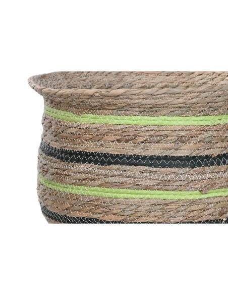 Cache-pot Home ESPRIT Marron Vert Fibre Arabe 44 x 44 x 33 cm (6 Unités)