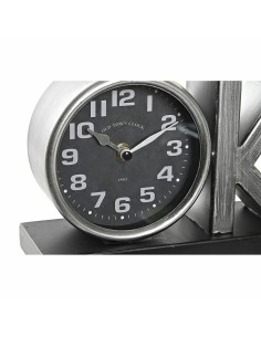 Horloge de table DKD Home Decor 23 x 8 x 15 cm Argenté Noir Fer (2 Unités) 2