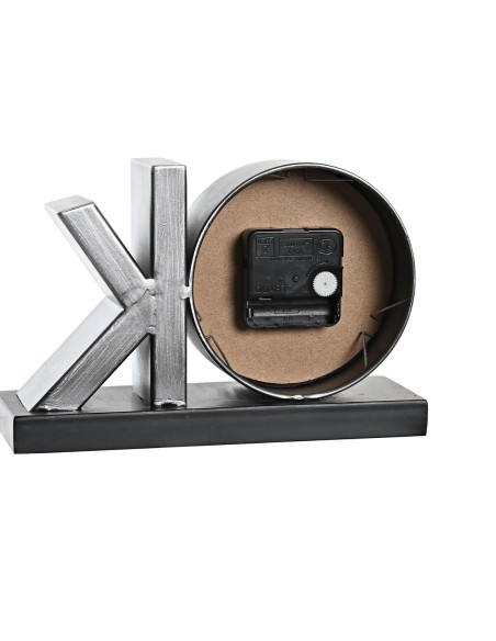 Horloge de table DKD Home Decor 23 x 8 x 15 cm Argenté Noir Fer (2 Unités)
