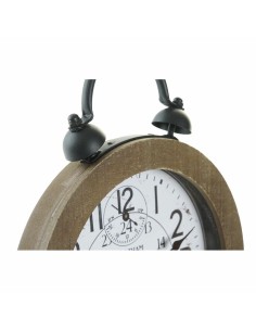 Horloge de table DKD Home Decor Naturel MDF Blanc Fer (24 x 5 x 30 cm) 2