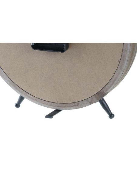 Horloge de table DKD Home Decor Naturel MDF Blanc Fer (24 x 5 x 30 cm)