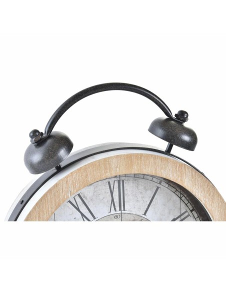 Horloge de table DKD Home Decor 25,8 x 8 x 32 cm Naturel Blanc Fer Traditionnel Bois MDF (2 Unités)