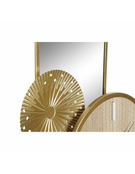 Horloge de table DKD Home Decor 26 x 8 x 53 cm Miroir Naturel Doré Métal Bois MDF