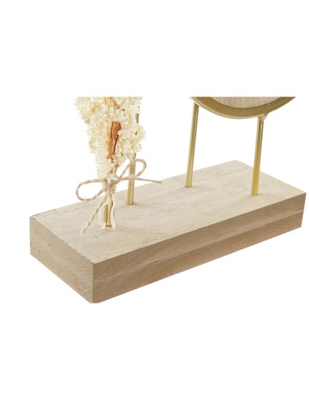 Horloge de table DKD Home Decor 26 x 8 x 53 cm Miroir Naturel Doré Métal Bois MDF