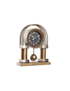 Horloge de table DKD Home Decor 25 x 8 x 31 cm Verre Noir Doré Fer Traditionnel