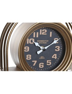 Horloge de table DKD Home Decor 25 x 8 x 31 cm Verre Noir Doré Fer Traditionnel 2
