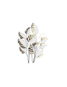Décoration murale DKD Home Decor Noir Doré Feuille d'une plante 77 x 2,5 x 103 cm