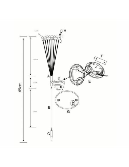 Borne de jardin solaire Galix G4435