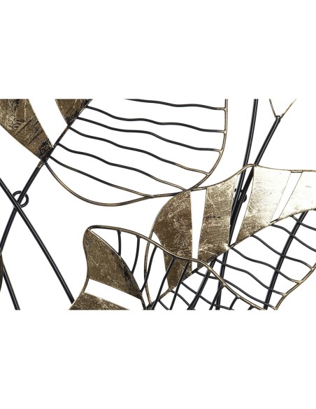 Décoration murale DKD Home Decor Noir Doré Feuille d'une plante 77 x 2,5 x 103 cm