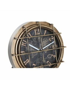 Horloge de table DKD Home Decor Mappemonde 22 x 17 x 29 cm Verre Argenté Noir Doré Blanc Fer (2 Unités) 2
