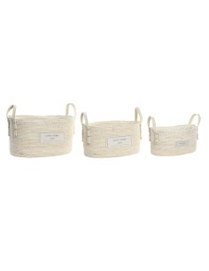Set de basket DKD Home Decor Coton Fibre (34 x 23 x 20 cm)