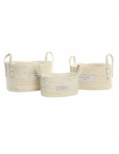 Set de basket DKD Home Decor Coton Fibre (34 x 23 x 20 cm) 2