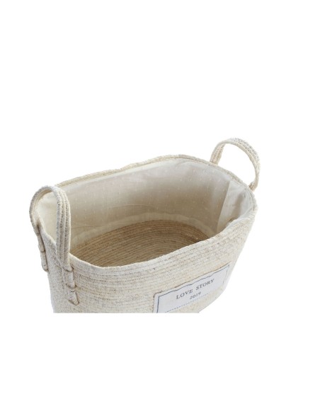 Set de basket DKD Home Decor Coton Fibre (34 x 23 x 20 cm)