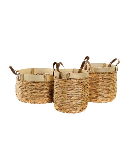 Set de basket DKD Home Decor Bambou Tropical 40 x 40 x 24 cm