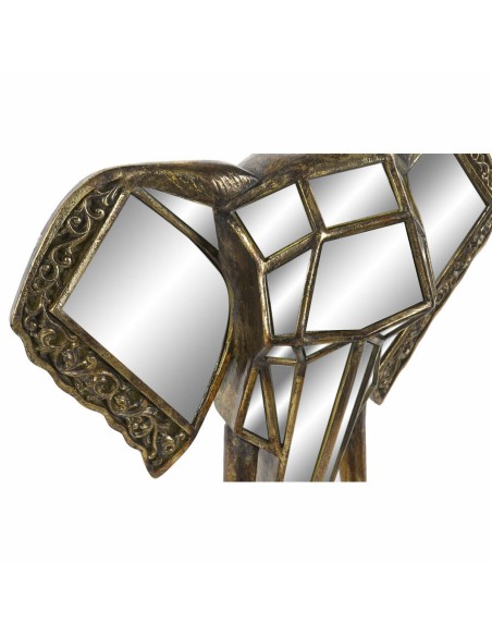 Décoration murale DKD Home Decor Miroir Eléphant Doré Résine (41 x 11 x 38 cm)