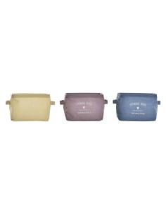 Panier DKD Home Decor Toile Moderne (20 x 16 x 15 cm) (3 Unités)