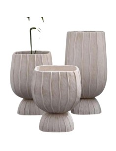 Cache-pot Home ESPRIT Argile Fibre Moderne 35 x 35 x 45 cm 2