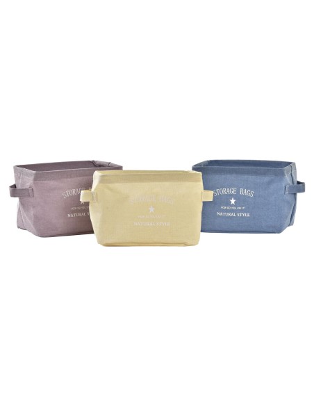 Panier DKD Home Decor Toile Moderne (20 x 16 x 15 cm) (3 Unités)