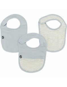 Bavoir Domiva Bleu Coton 3 Pièces (3 Unités)