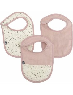 Bavoir Domiva Rose Coton 3 Pièces (3 Unités)
