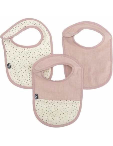 Bavoir Domiva Rose Coton 3 Pièces (3 Unités)