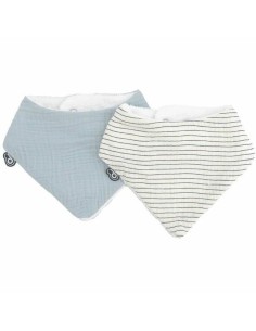Bavoir Domiva Bleu Coton 2 Pièces (2 Unités)