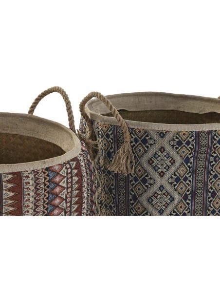Panier DKD Home Decor 40 x 40 x 48 cm Jute Herbier marin Boho (2 Unités)