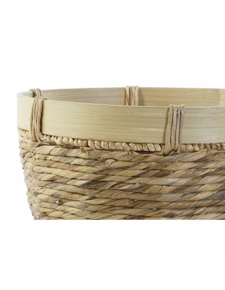 Set de basket DKD Home Decor Bambou Tropical Joncs (40 x 40 x 23 cm) (3 Pièces)