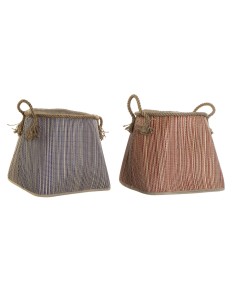 Panier DKD Home Decor 40 x 40 x 45 cm Fibre naturelle (2 Unités)