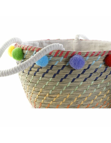 Set de basket DKD Home Decor Polyester Pompons (57 x 45 x 42,5 cm)