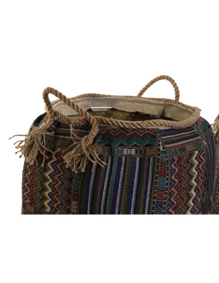 Panier DKD Home Decor Fibre naturelle 41 x 41 x 40 cm Boho (2 Unités)