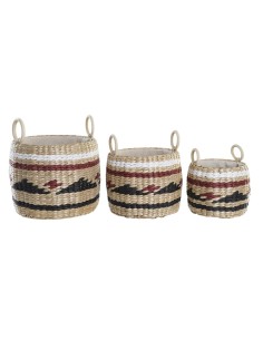 Set de basket DKD Home Decor Fibre naturelle (30 x 30 x 25 cm)