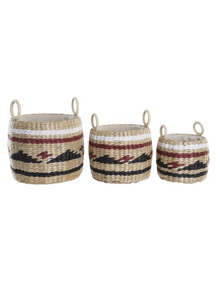 Set de basket DKD Home Decor Fibre naturelle (30 x 30 x 25 cm)