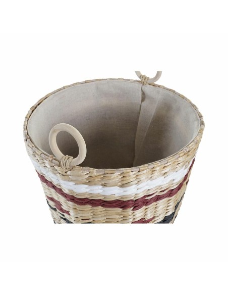 Set de basket DKD Home Decor Polyester Colonial Fibre (38 x 38 x 36 cm)